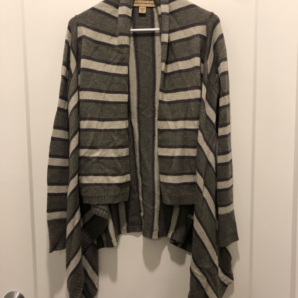 Vintage America Gray and Cream Cardigan Sweater